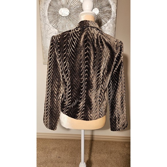 Mercedes Of New York Brown Velvet Blazer W Jewel Button Size 4 - Picture 3 of 5